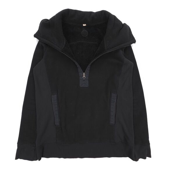 LULULEMON Post Chaturanga Pullover Black OG Fleece 1/2 Zip Sweater Athleisure 6 - Picture 1 of 7